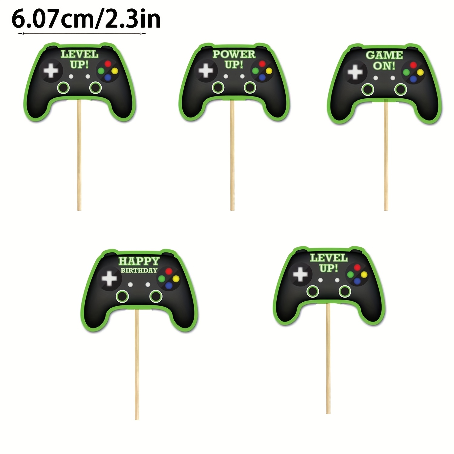 24-pack Game Controller Cupcake Toppers – Decorations For Birthday , Non-electric, No Feathers, Fun And Festive Supplies, Halloween, Christmas