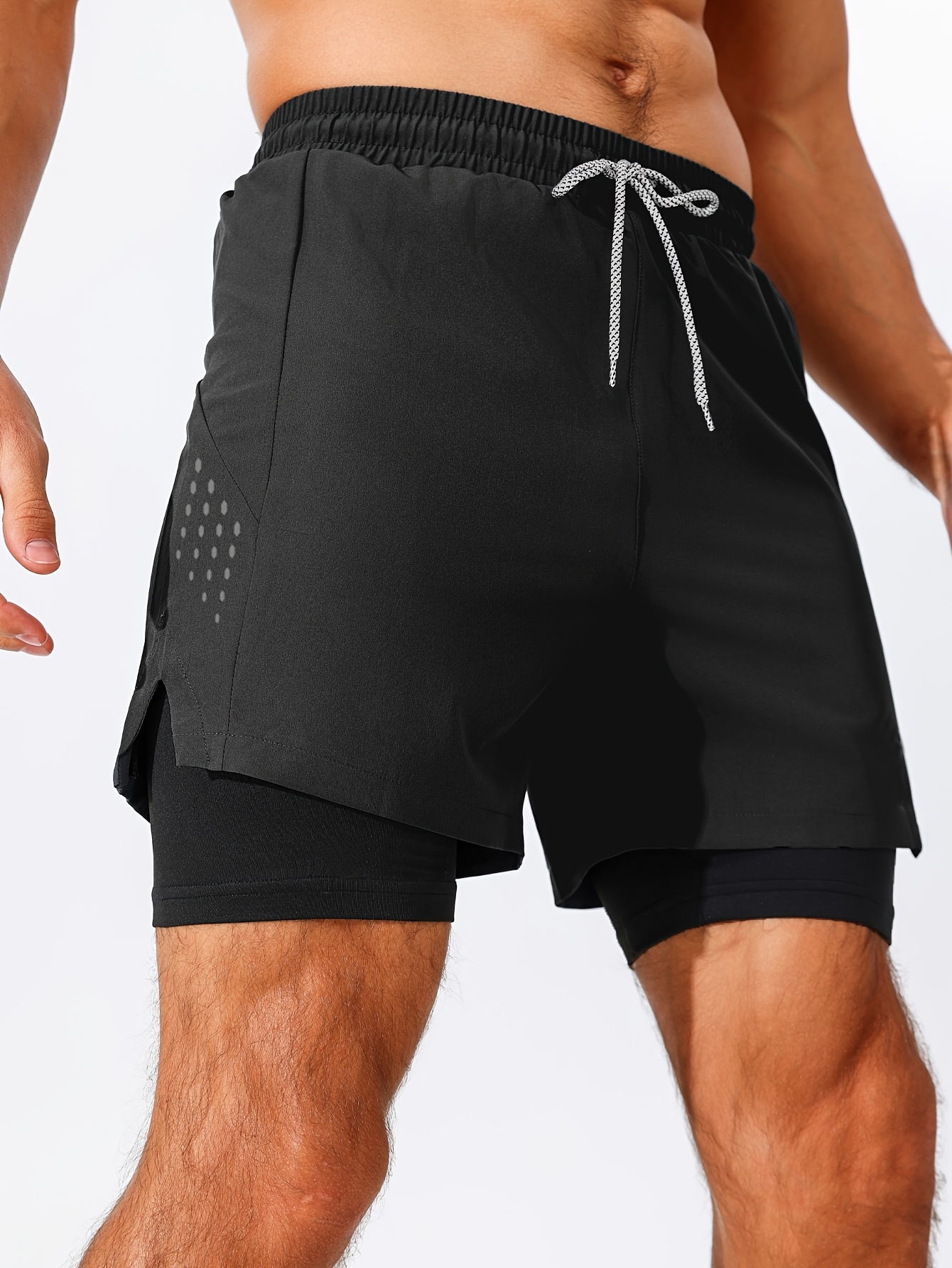 Men's 2-in-1 Printed Running Fitness Sports Shorts