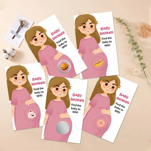 set de 40 adorables tarjetas de juego abranflas para baby showers. 5 diseños y 35 perdedores, para baby showers, fiestas de de género, de mamás, reuniones de , pre- y virtuales