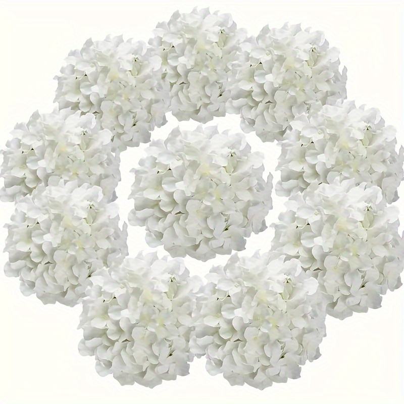 TEMU 10 Pack Artificial Hydrangea Flowers - Versatile Plastic Faux For Home Decor, Living Room, Tabletop Decorations | Ideal For Valentine's Day, Christmas, , Easter & More - No Container Included