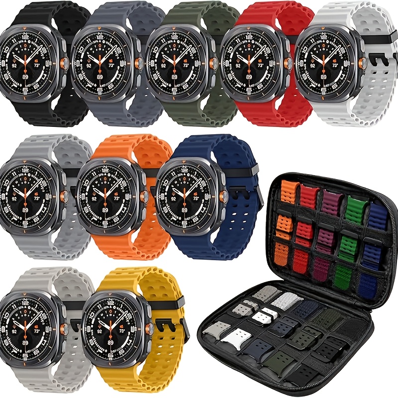 TEMU Набір з 10 ремінців для for Samsung Galaxy Watch Ultra/, 47 мм, для чоловіків/жінок, м'який спортивний дихаючий ремінець, сумісний з for Samsung
