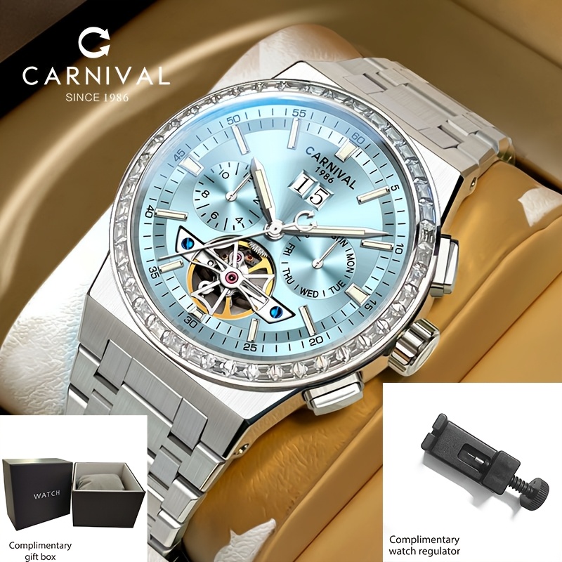 Luxury Brand Men's Watch From I&w Carnival, A Multifunctional Automatic Mechanical For Men, Perfect As A Festival Gift, Without Battery