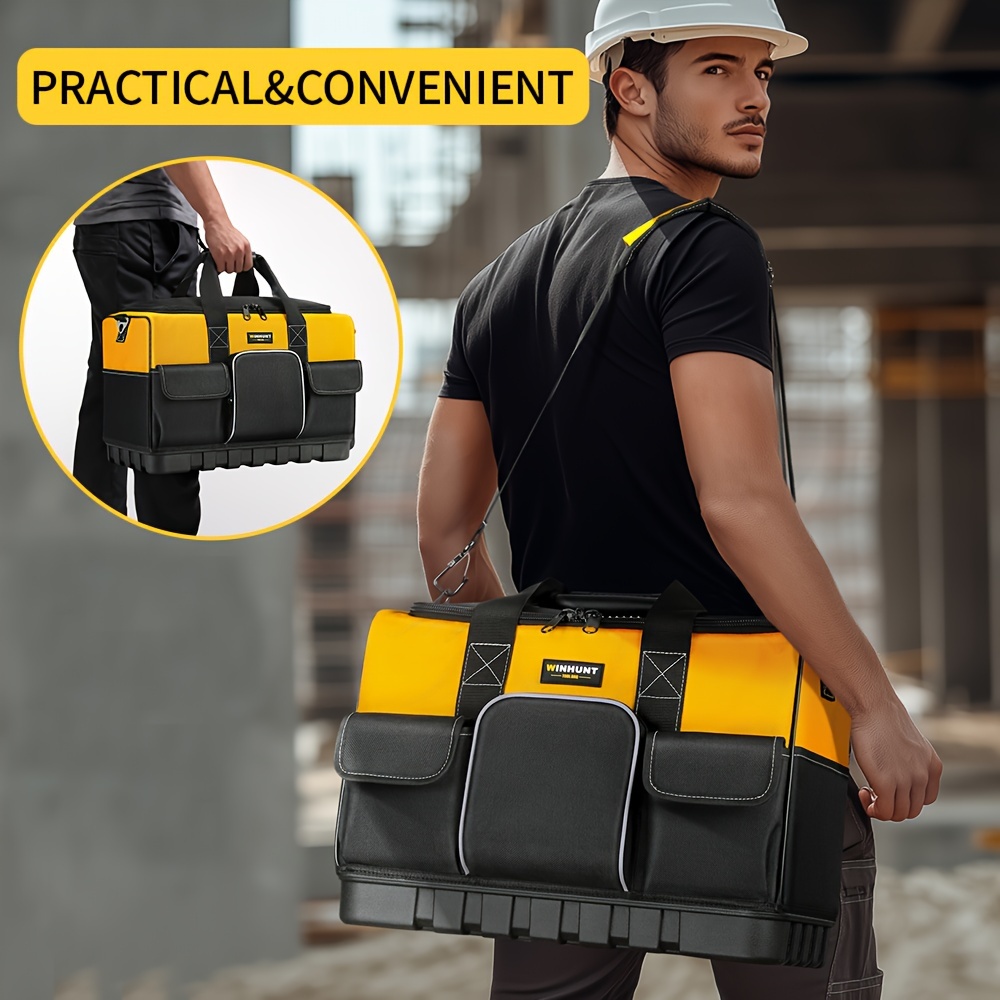 tool bag large heavy duty with wide mouth and strong molded base tool organizer with adjustable shoulder strap   designed for   tools 0