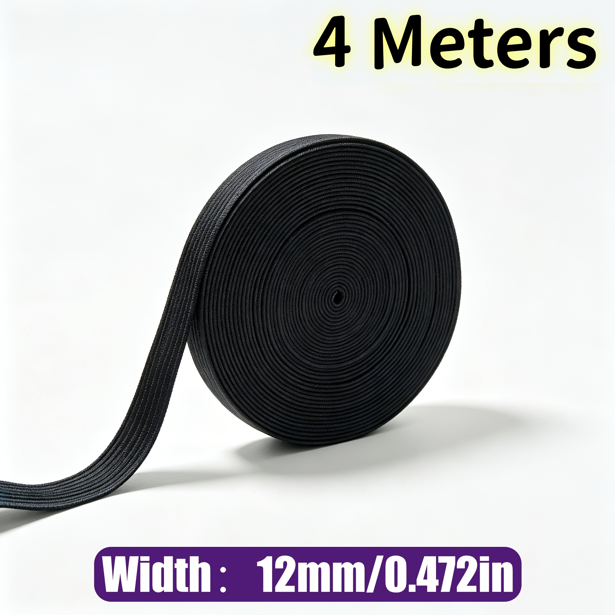 TEMU Elastic Band For Sewing, 4 Meters Knit Bands For Waistband And Pants Waist, High Elasticity