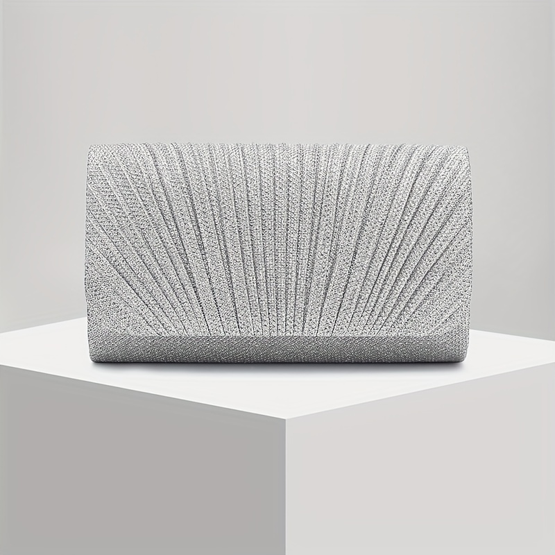 E-shop Neue Damen Plissierte Glänzende Abendtasche, Hochwertige Handtasche, Abendtasche, Kleidtasche, Hochzeitstasche für die Hochzeitssaison