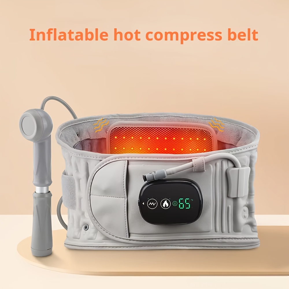 portable heating pad usb charging waist support belt with air traction wireless heating pad with vibration massage heating pad with 3 heat levels   massage   suitable for back and waist gift for mom Product details 2