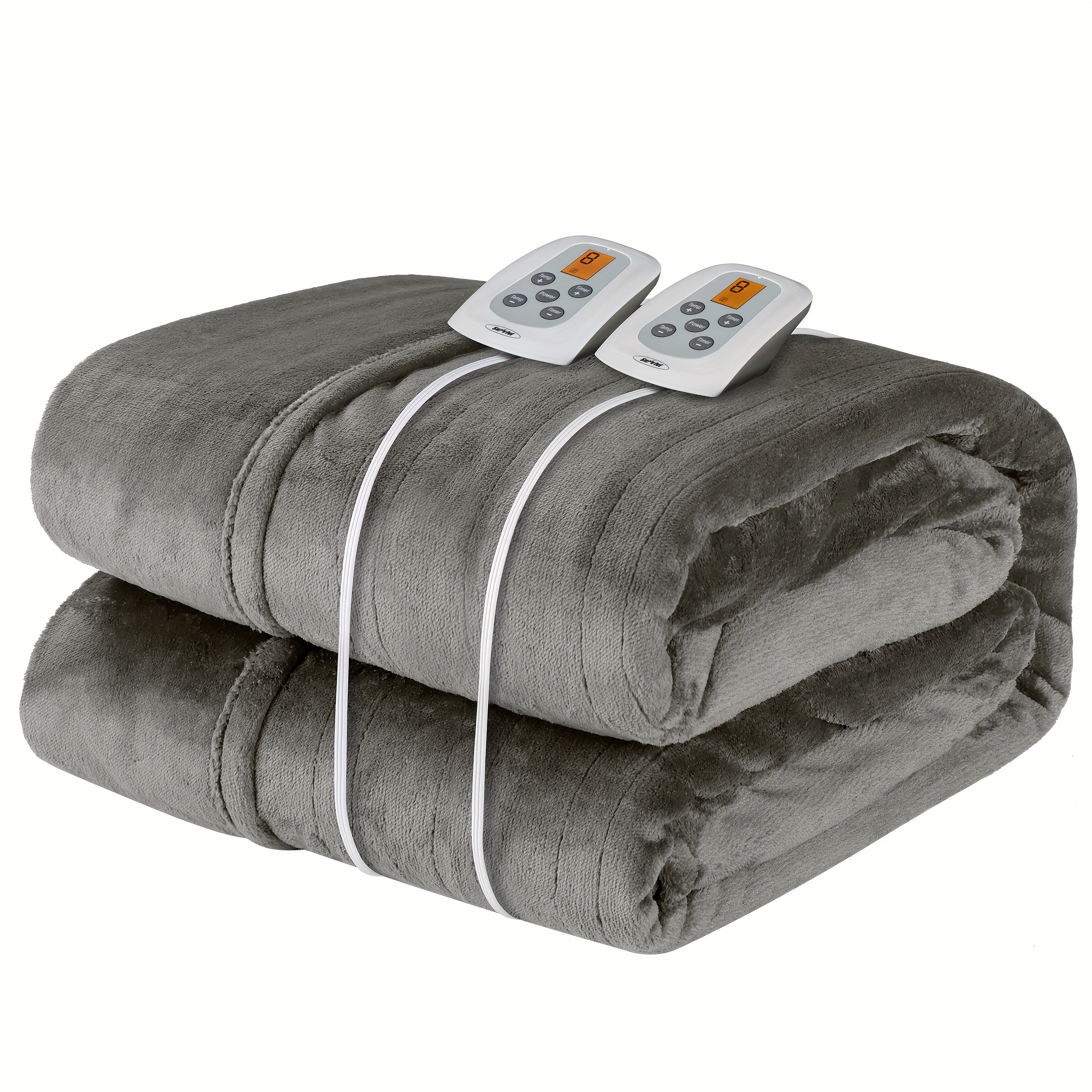 

Royalcraft Heated Electric Blanket Queen Size , 10 Heat Settings, 12 Hours Auto Off, Machine Washable, Etl Certified, Overheating Protection, Grey