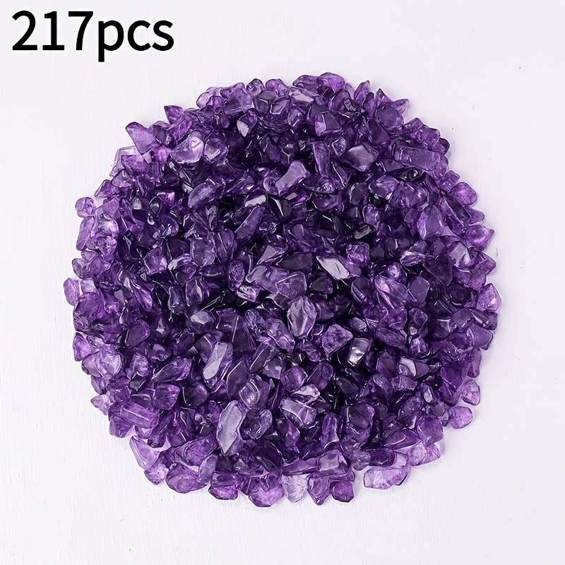 TEMU 217pcs Amethyst Gravel, For Decorative Stones For Home Fish Tanks, Flower Pots, Etc