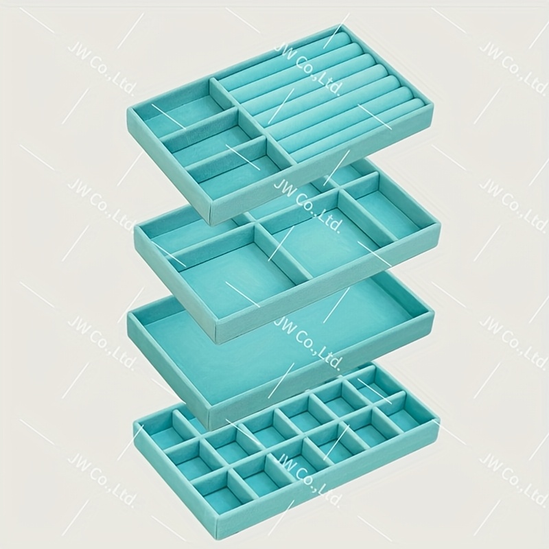 8pcs Wood Stackable Jewelry Tray Set for Organizing