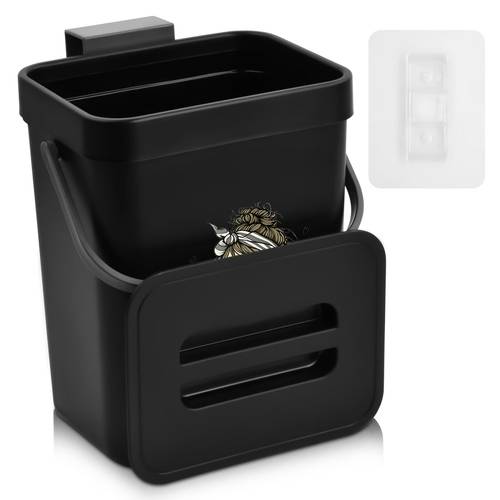 1pc Gothic Skull Wall-Mounted Trash Can with Sliding Lid - Space-Saving Hanging Bin Suitable for Home, Bathroom, Office, Sliding Door Cabinet Door Mount, Plastic Bin for Small Spaces, Modern Decorative Waste Disposal