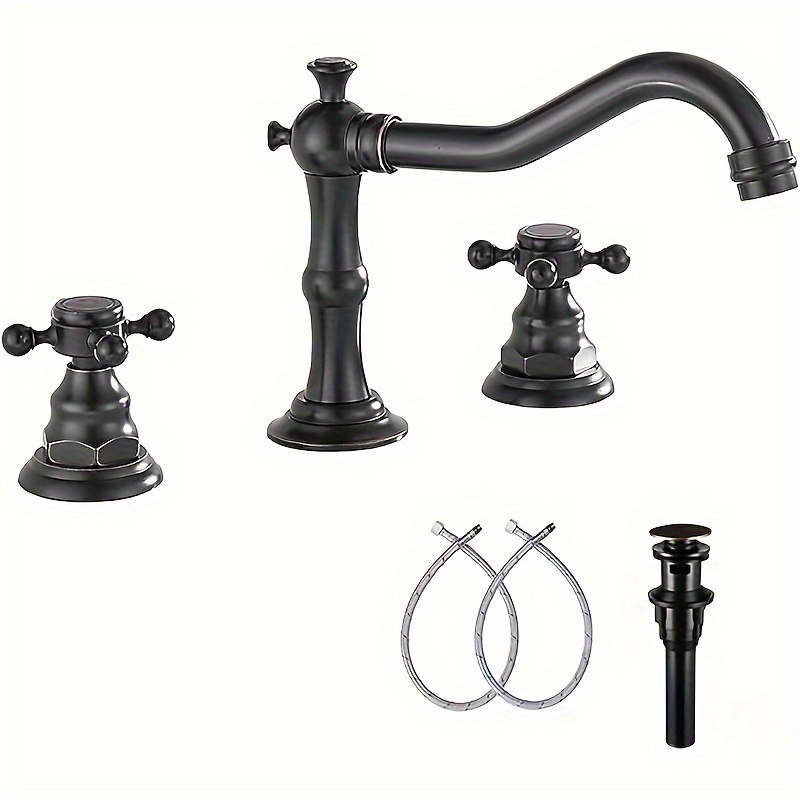 

Bathroom Faucet, 8-16 Bathroom Faucet, 3 Oil Impregnated Bronze 2 Faucet Drain And Hose, Hot And Faucet For 8-16 Sinks, Farmhouses, Dressers