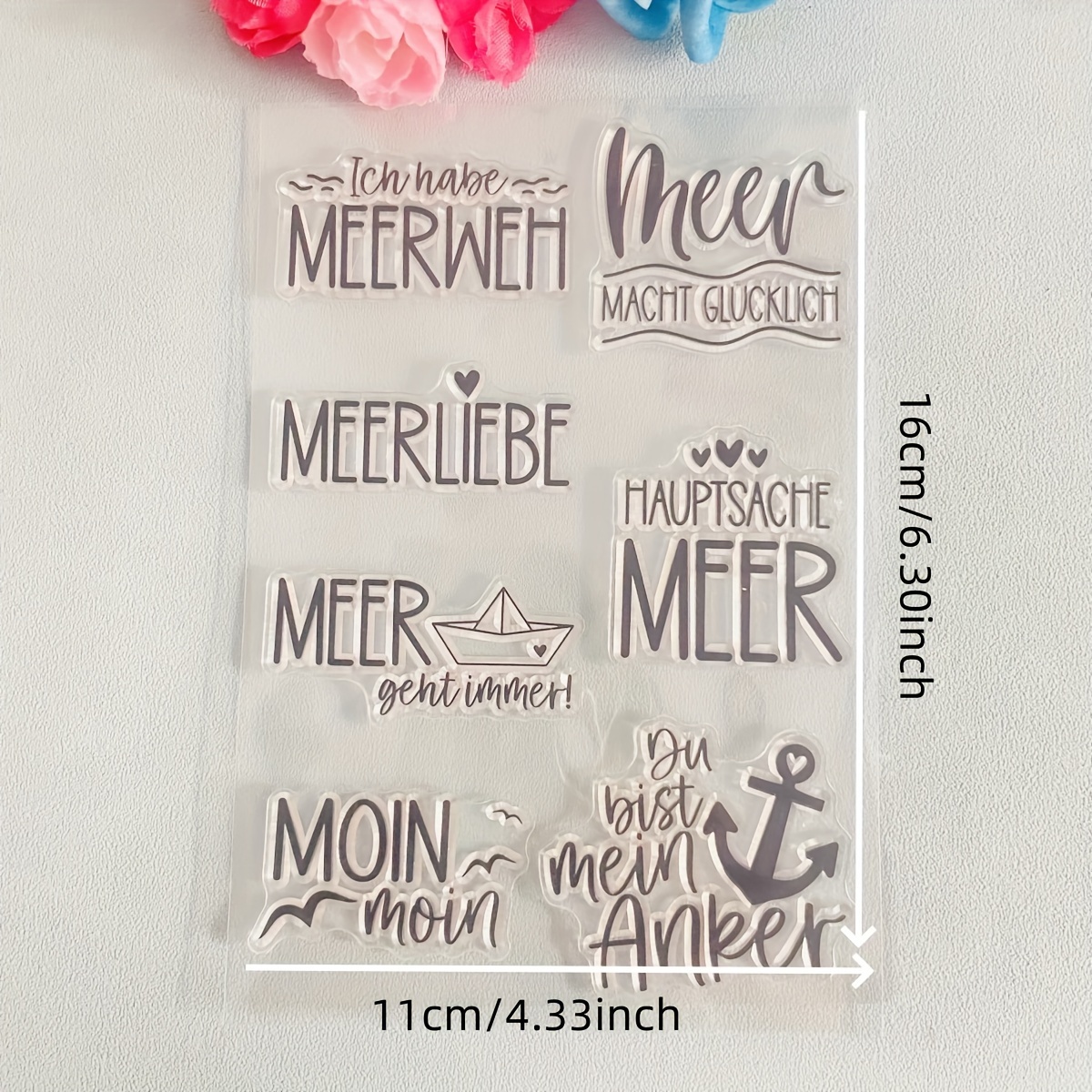German Clear Silicone Stamp For Scrapbooking & Photo Albums - Transparent, Rectangular Seal For Diy Crafts And Decorations, Silicone Stamps For Card Making