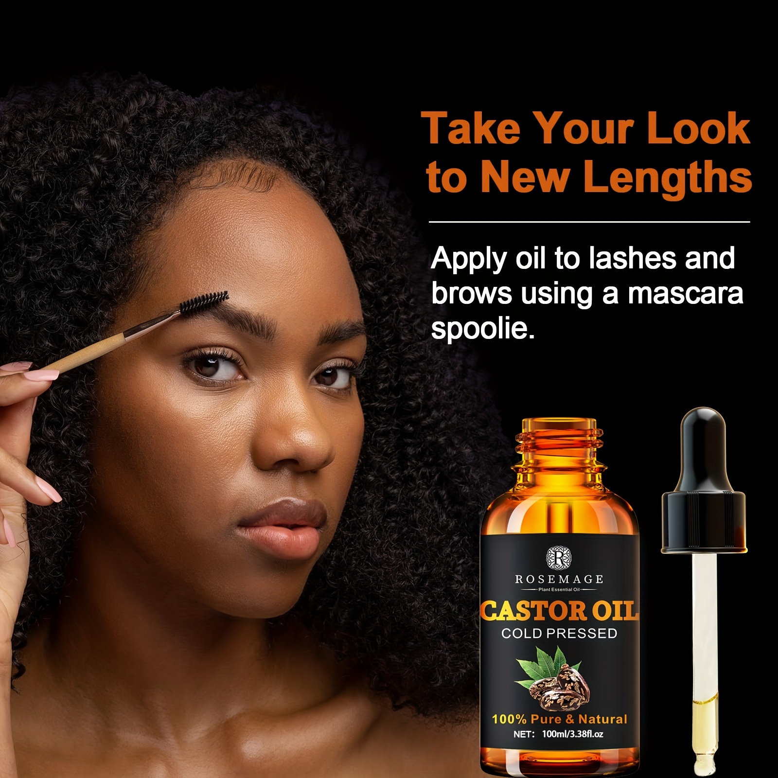 castor oil   cold pressed rich hydration for dry hair eyelashes eyebrows light beige scalp nails and body care essential oil unrefined hexane free details 3