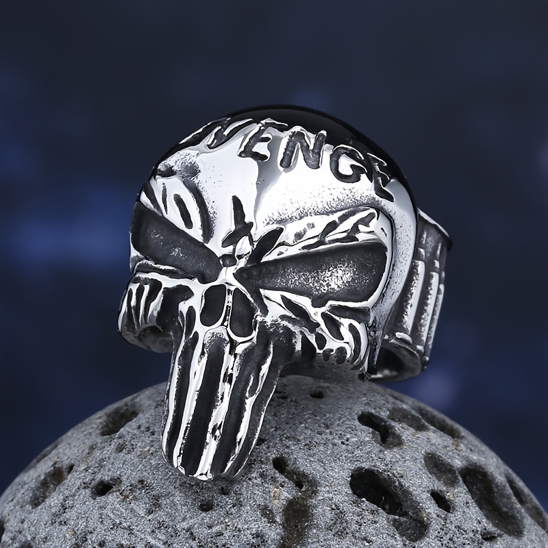 Acero Inoxidable Anillo Calavera Plata Hombre Anillo Calavera