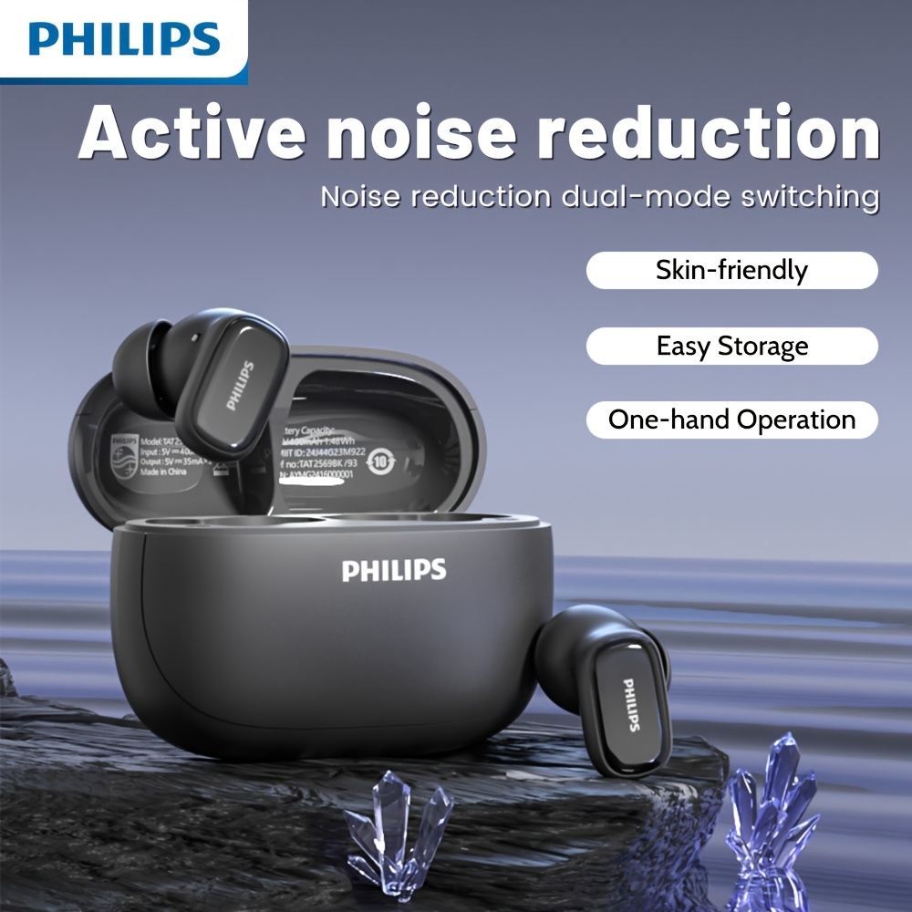 New Philips BT5.4 In-Ear Earphones with Wireless Charging Case, 24Hour Playtime/Game Modes/Built-in Mic/Touch Control for Gaming, Running, Cycling TAT2569 6 New Philips BT5.4 In-Ear Earphones with Wireless Charging Case, 24Hour Playtime/Game Modes/Built-in Mic/Touch Control for Gaming, Running, Cycling TAT2569 - Image 6
