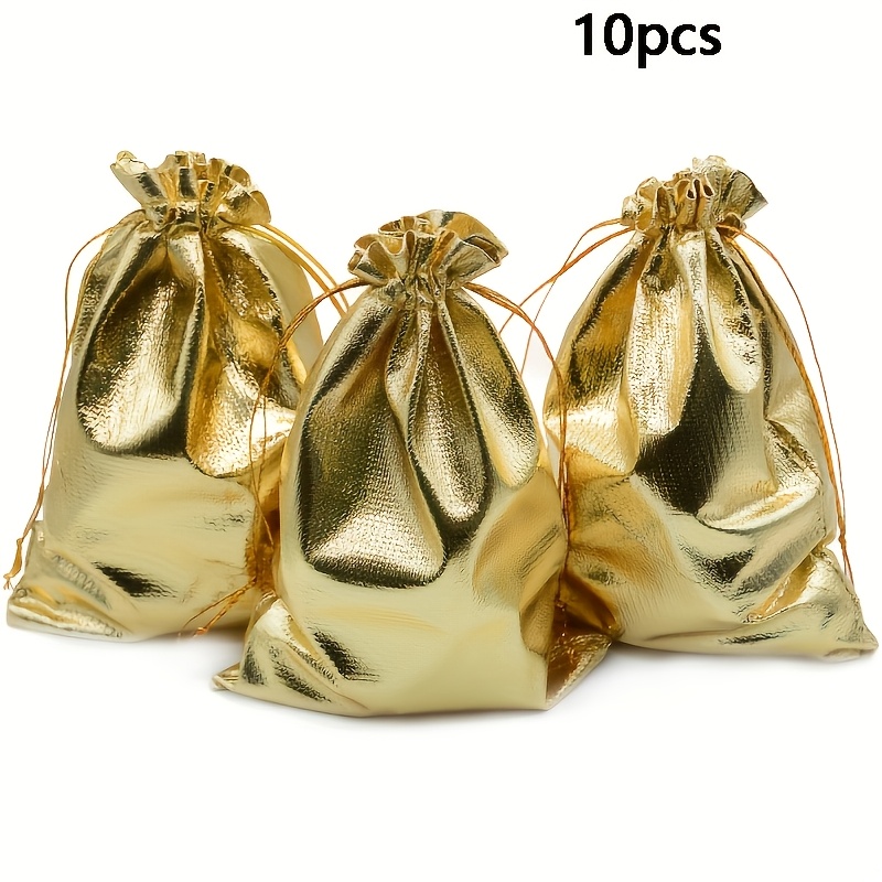10pcs Jewelry Bags For Wedding Party Christmas Gift Bags, Jewelry Packaging Bags, Wedding Gift Bags, Wedding Decorations, Party Gift Bags, Birthday Gift Bags