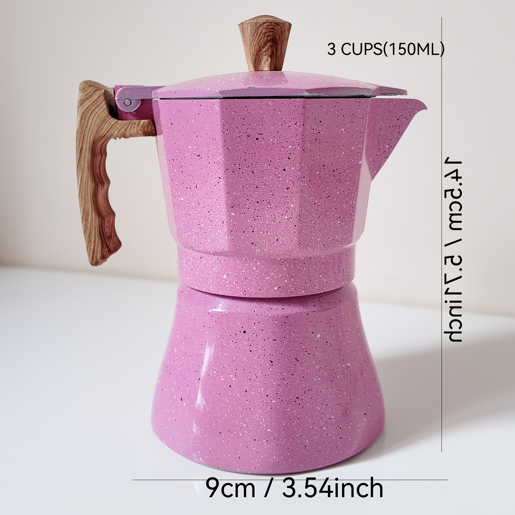 3/6-cup Soft Pink Octagonal Pot Italian Espresso Aluminum Pot Coffee Maker Home Coffee Appliance Cute And Pretty (christmas, Valentine's Day, Birthday Gift)