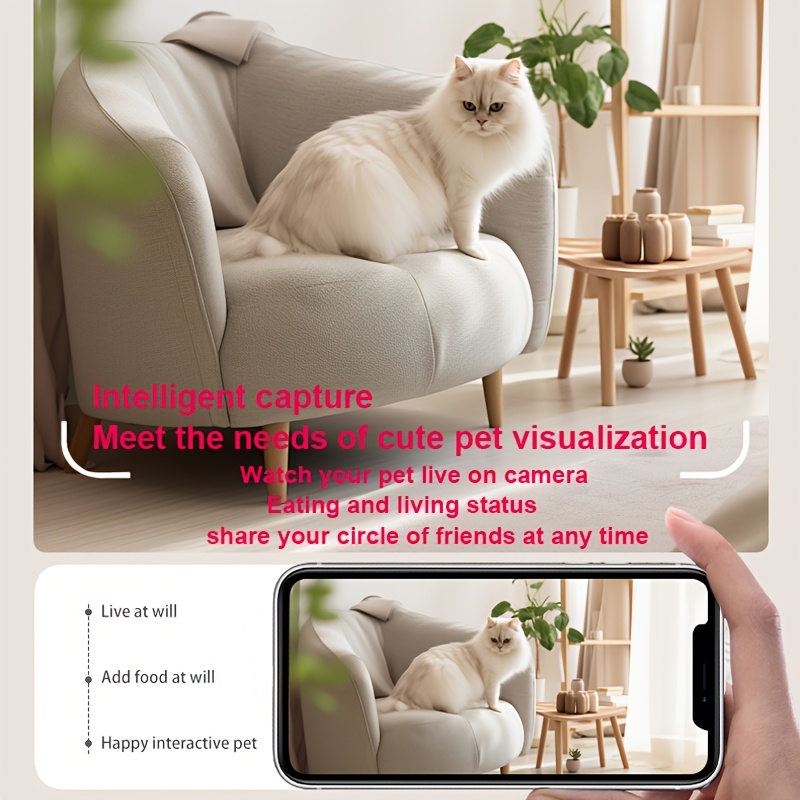 automatic cat feeder with hd camera 2 4g wifi automatic dog feeder with night vision   food dispenser with 4 5l pet food storage container two way audio night vision   review detachable for easy clean Product details 2