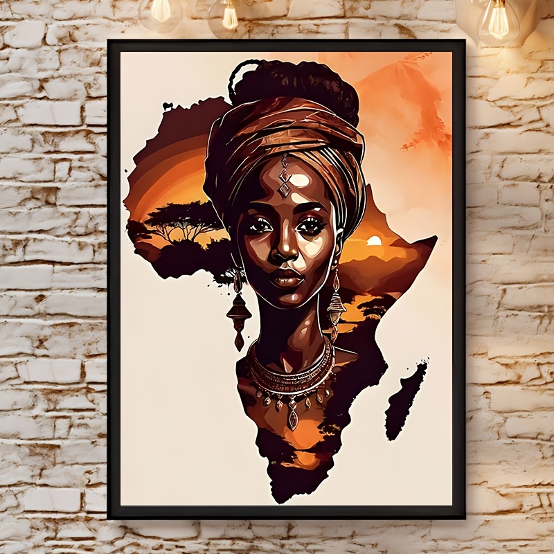 

Modern African Tribal Women Canvas Art Print - , Waterproof Abstract Wall Decor For Living Room, Bedroom, Office, Dining & Bar - Unique Creative Gift, 12x16 Inches, Room Decor