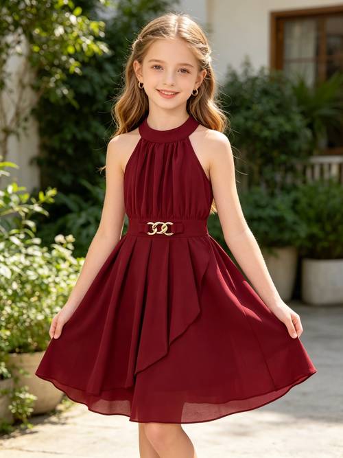 young fashionable 3d dekoriertes elegantes off-shoulder neckholder -length freizeitkleid in unifarben, trendiges prinzessinnenkleid a-linienrock sommerstil für strandurlaub, schule, reisen, , partys und