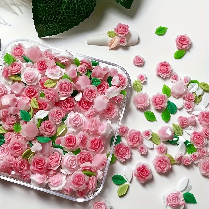 

Kit de Décoration d'Ongles Aléatoire de 30 Pièces avec Feuilles de Couleurs Mélangées de Roses et Camélias Lumineuses