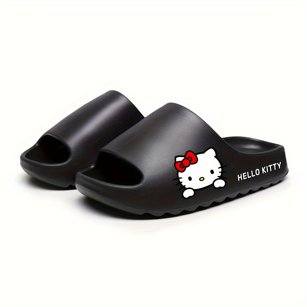 

1 Pair Hello Kitty Cartoon Slippers - Breathable Sole, Unisex Open Toe Casual Indoor/outdoor Slip-resistant Shoes