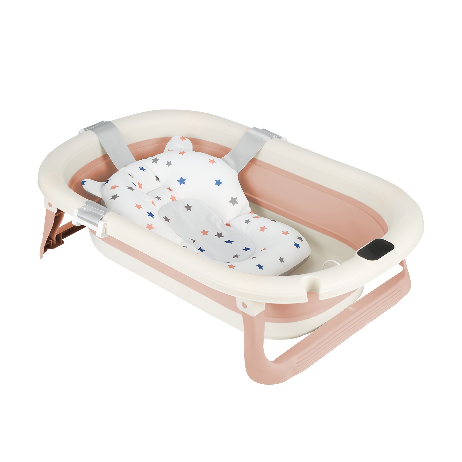 Image of Dog Bathtub With Non-slip Base, Suitable For Small Dogs And Cats, With Soft Mat, Easy To Clean, Space-saving Design, Pink