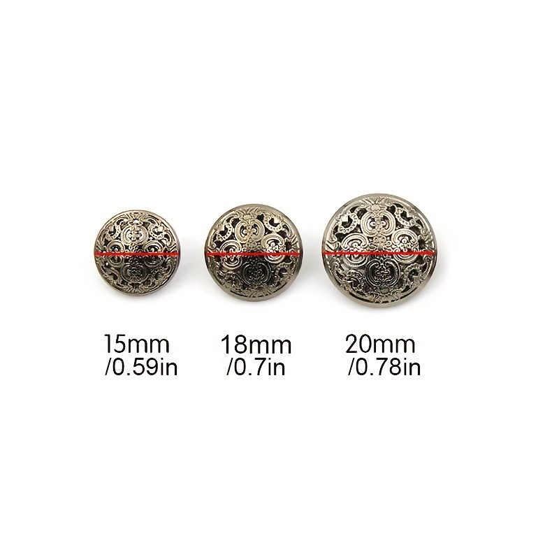 Lot De 7 Boutons Vintage Métal Et Perles – Taille 44 – Pour Couture Et Loisirs Créatifs