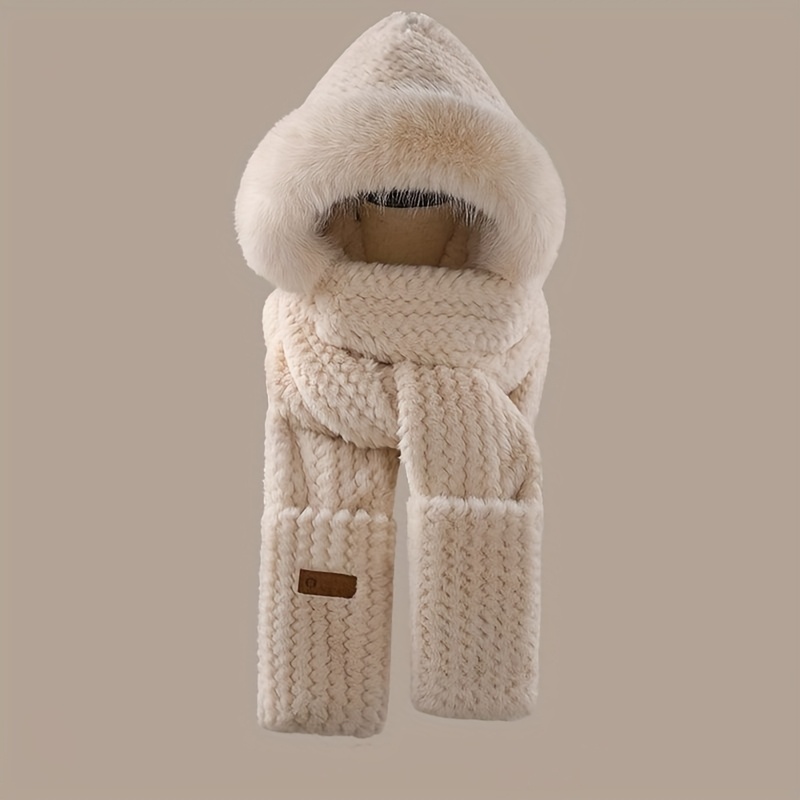 3-in-1 Hat, Winter Outdoor Windproof Warm Plush -one Cute Hat