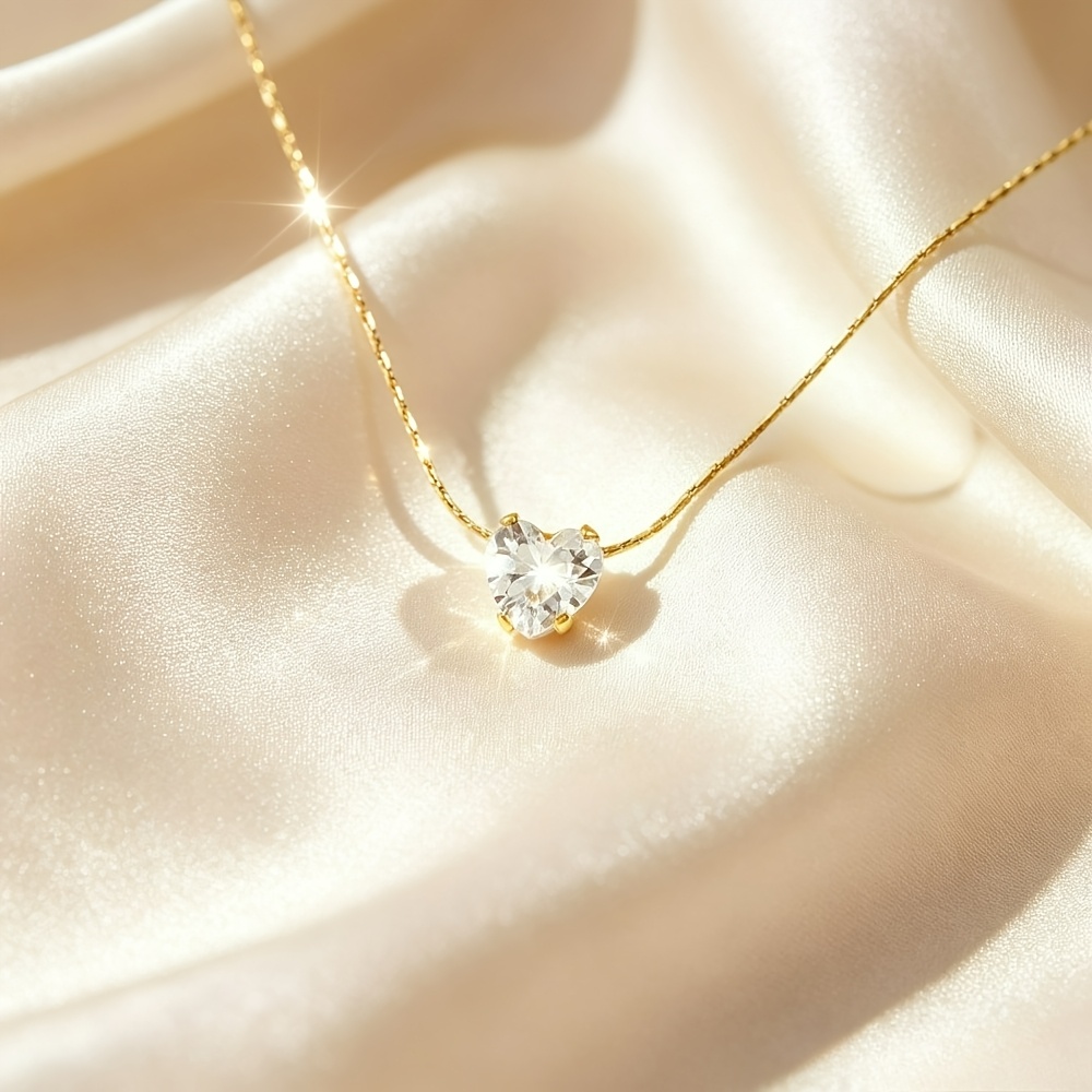 18K Gold-Plated Heart-Shaped Pendant Necklace