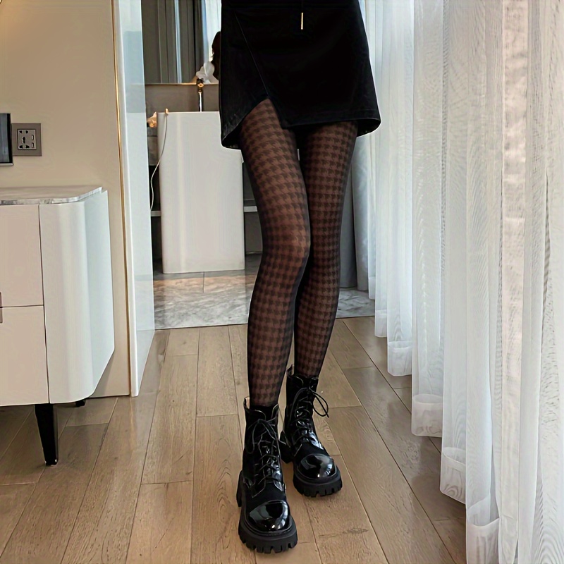 Image of Print Tights, Cute Jk Style Soft & Stretchy Pantyhose, Women's Stockings & Hosiery