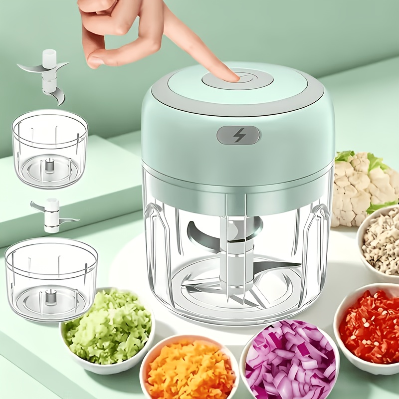 Mini Food Processor with Meat Grinder Blade, Electric Food Chopper, Mini Food Grinder Rechargeable Cordless for Kitchen