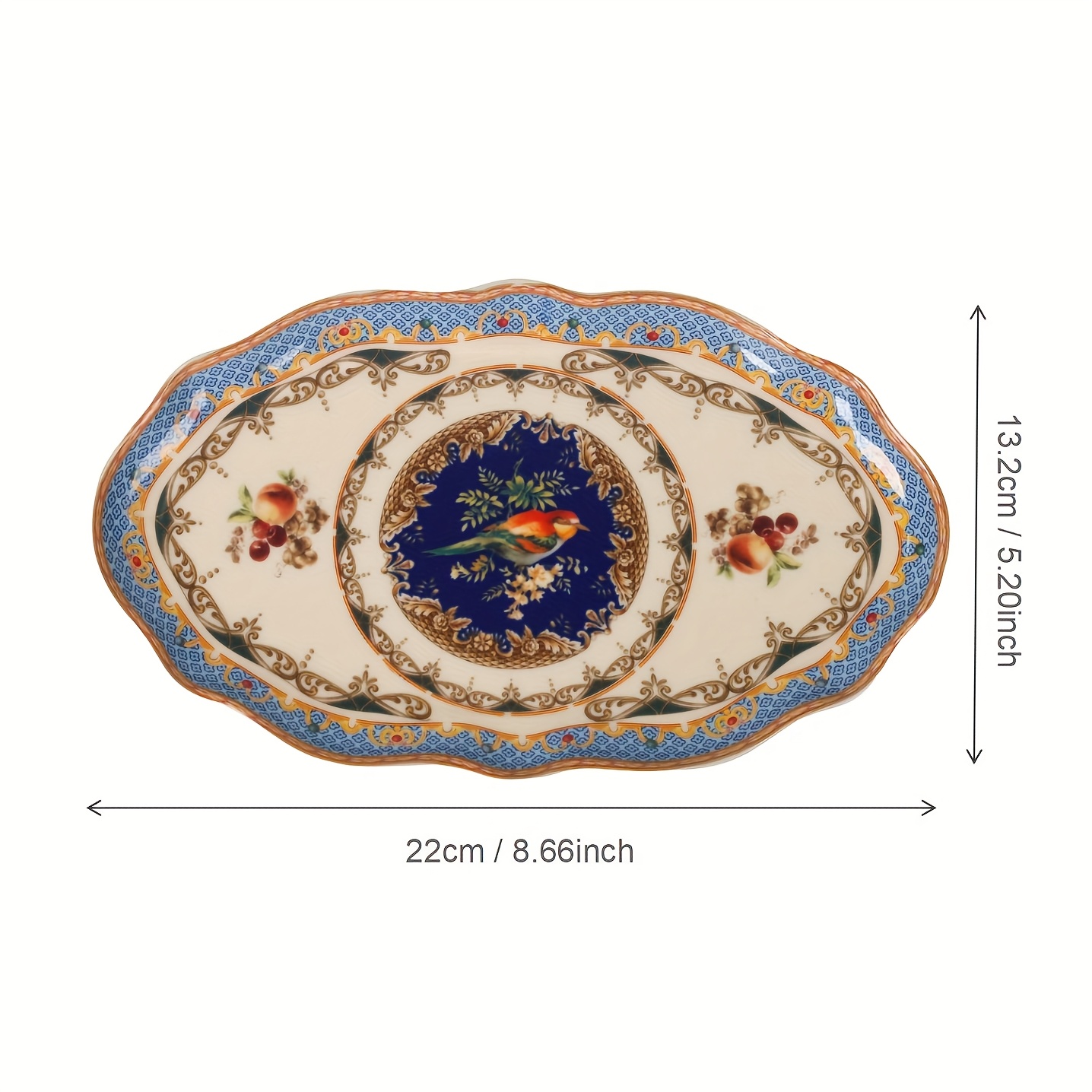 Image of 1 Elegant Platter, Vintage Ceramic Tea Tray, Suitable For Cakes, Microwave Safe, Ideal For Afternoon Tea, Coffee, And As A Decorative Piece For Your Desk