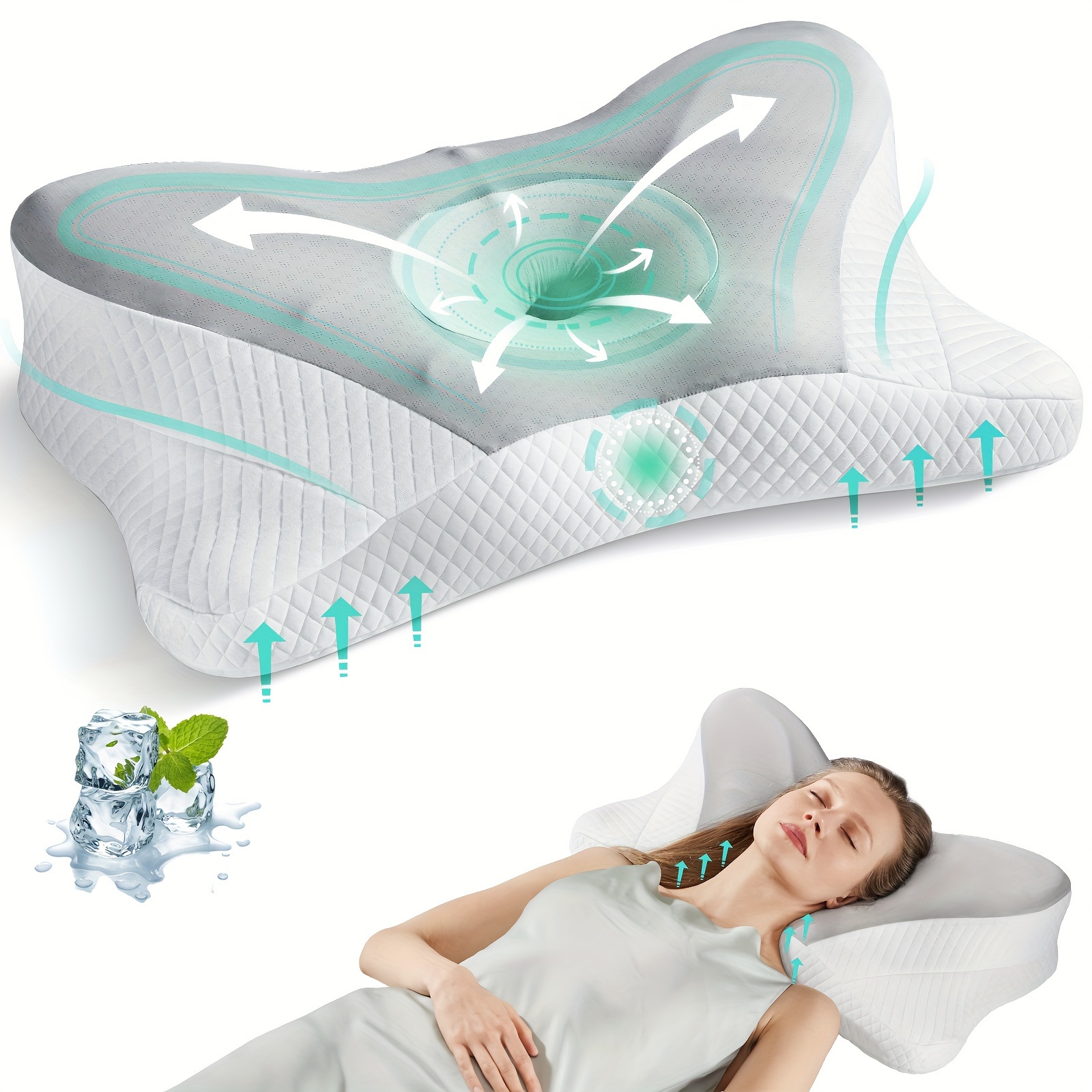 

Sweetcrispy Cervical , Ergonomic Pillows, Foam Orthopedic Bed For , Pillowcase