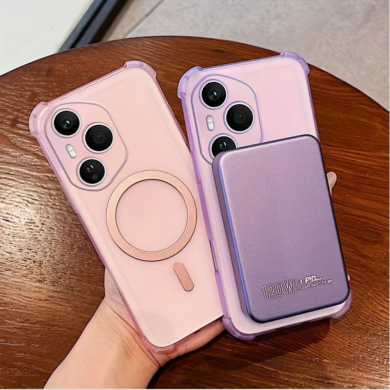 Cover Con Specchio Intelligente Per Honor Magic 5 Lite - Custodia Protettiva Flip Viola Con Supporto E APP Meteo
