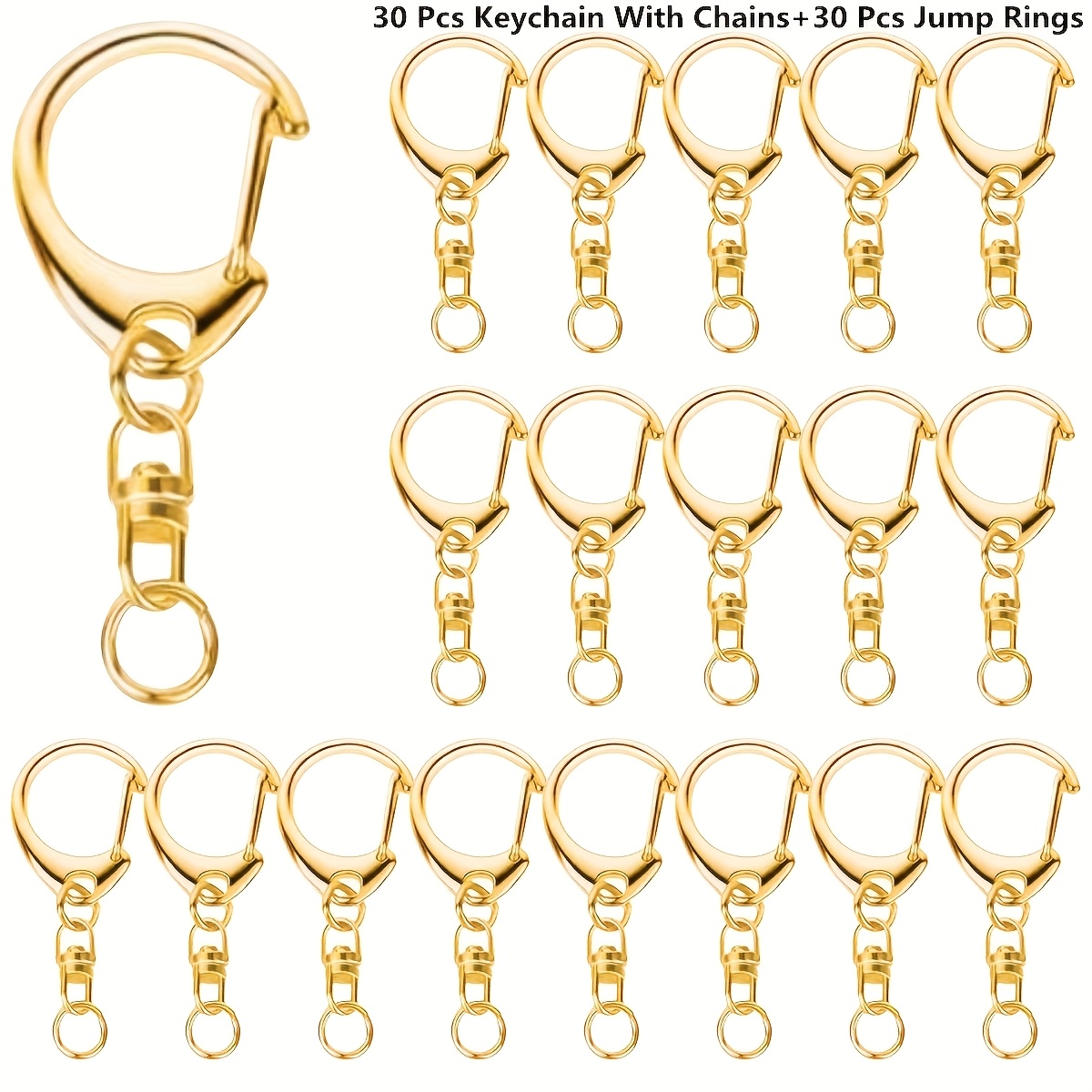 TEMU 60pcs Porte-clés Crochet de pour Homme avec Anneau en D et Anneau Écarté, Idéal pour Lanières de Porte-clés, Fabrication de Cadeaux, Ajouts de
