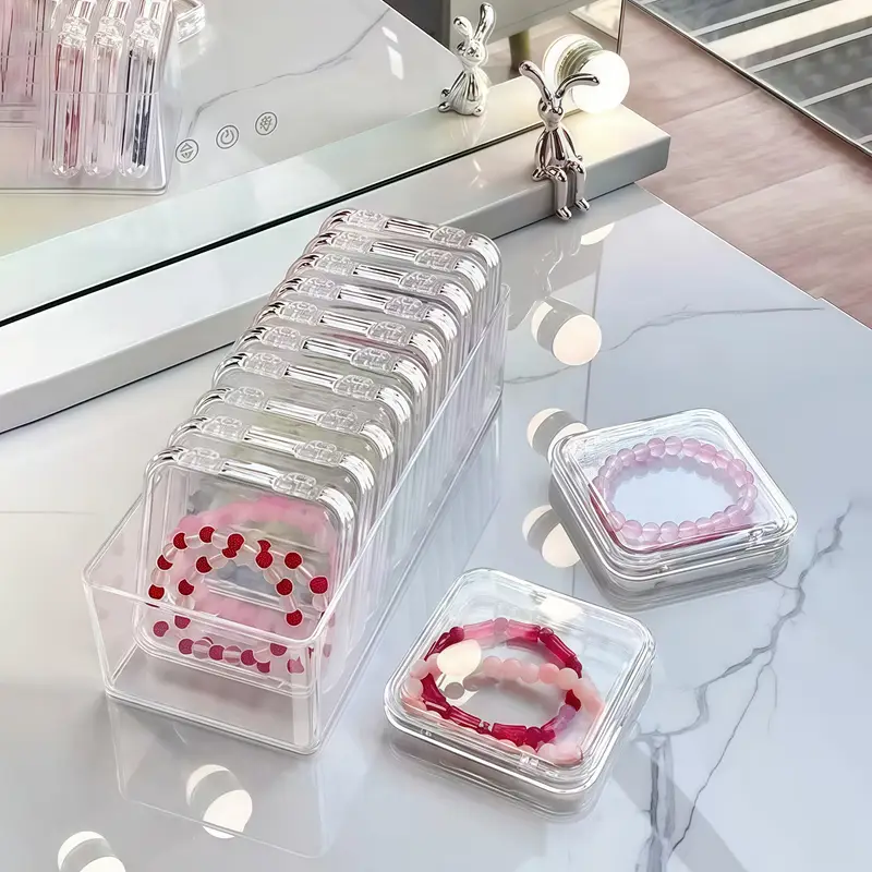 12pcs set of 11 small boxes 1 large jewelry storage box high quality pet material suitable for bracelets bangles necklaces earrings hair accessories loose stones semi finished products tools jewelry cleaning supplies accessories storage container multifunctional vanity tabletop organizer jewelry boxes Product details 1