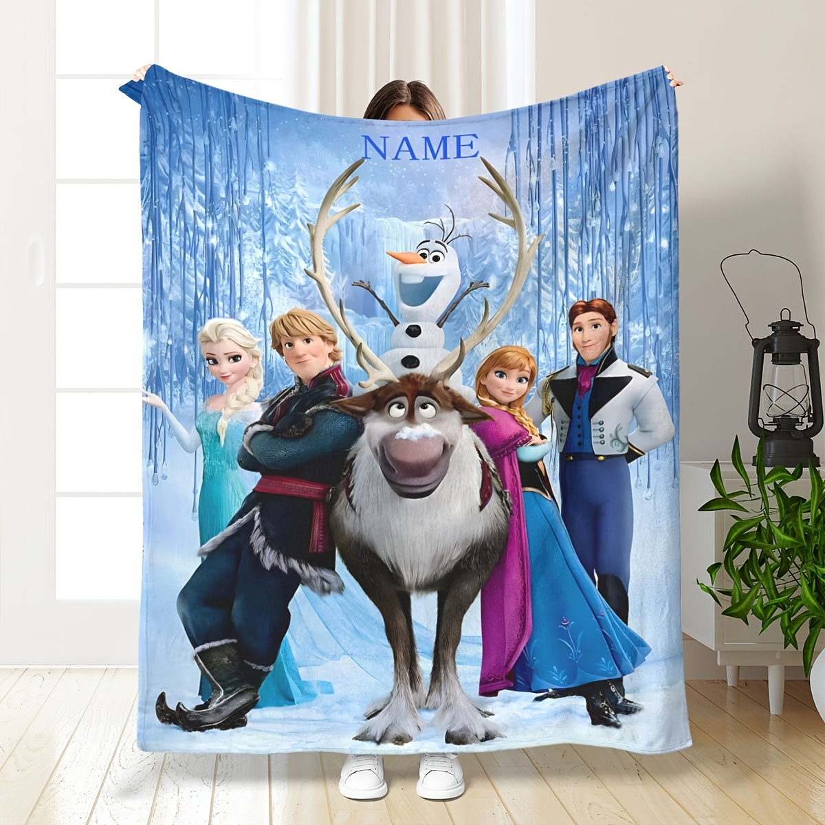 

1pc Customizable - Flannel Blanket, - , , 100% , Contemporary Knitted Blanket Personalized Name