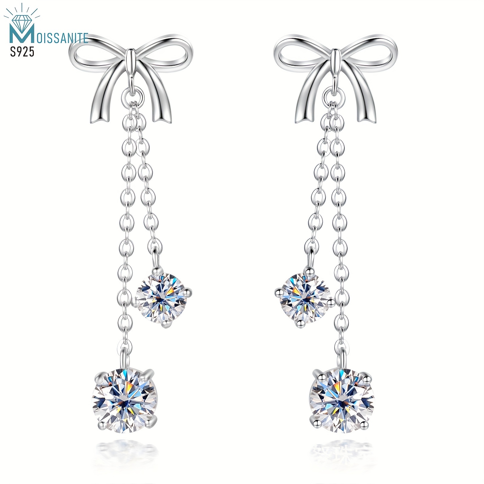 

S925 Sterling Silver Moissanite Earrings Women Earrings For Valentine's Day Engagement Birthday Gifts And Gift-