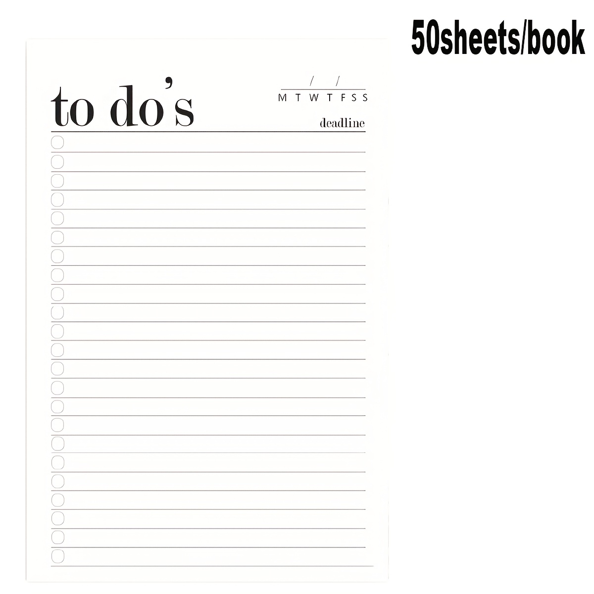 E-shop Ein 50-seitiges Notizbuch für Erwachsene mit täglicher -Liste, abreißbaren Zeitmanagement-, Aufgabenverfolgungsblättern mit Datumssegmentierung,