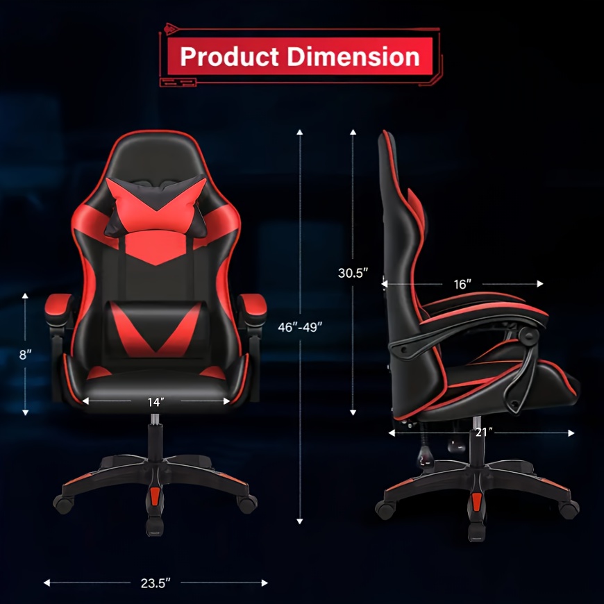 Ergonomische gamingstoel met voetensteun