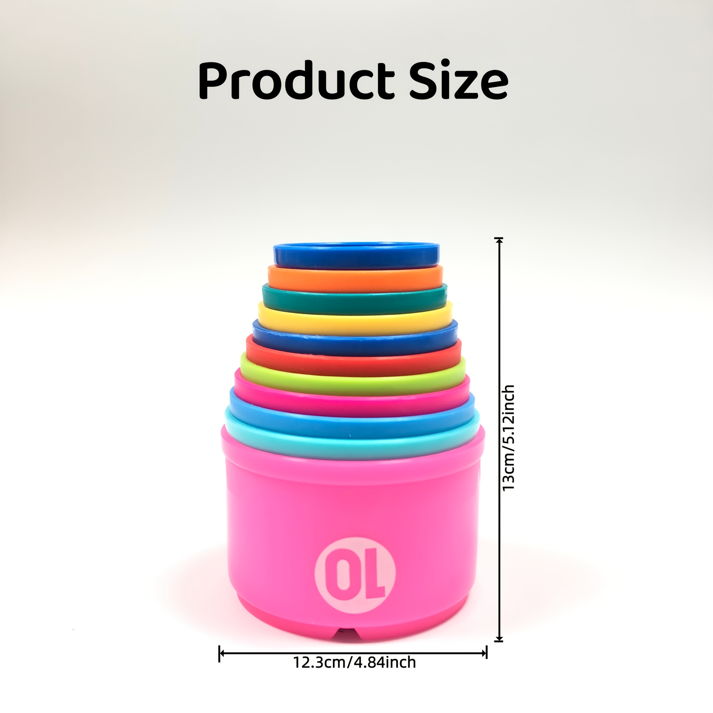 11pcs Round Stacking Cups - Random Colors