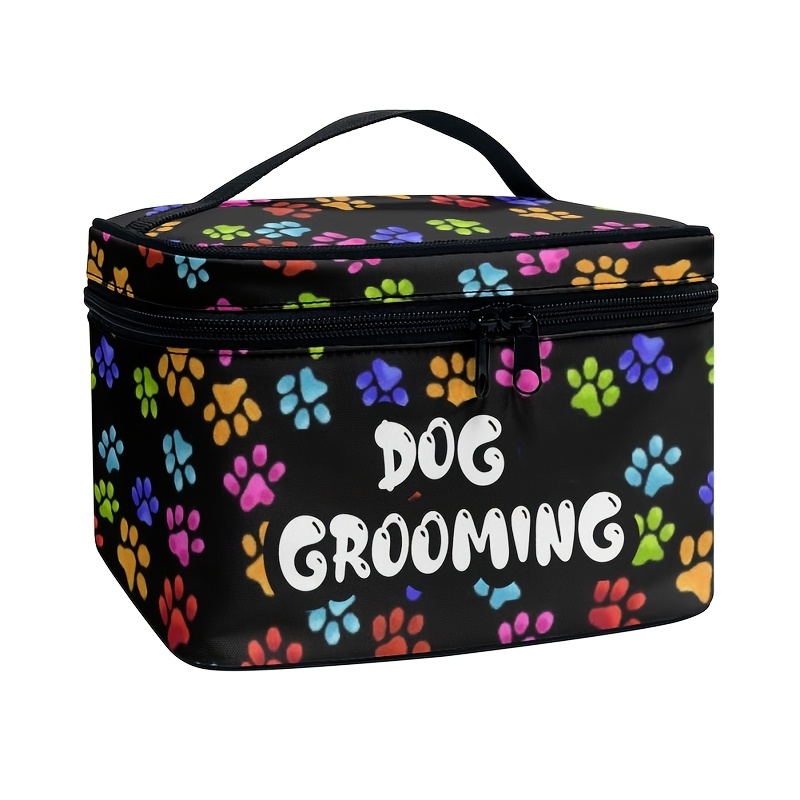 TEMU . Hunde Pfotenabdruck Haustierpflege Set Aufbewahrungstasche, Haustierpflege Organizer für Zuhause und Reisen - Ideales Geschenk für ,