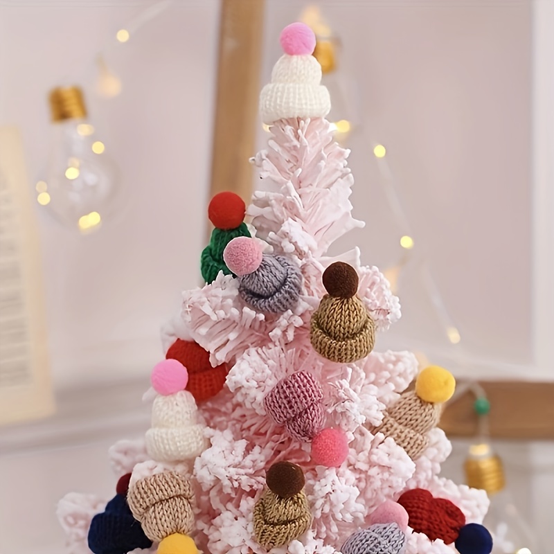 

Boho Style Mini Knitted Hat Ornaments 10/20pcs - Fabric Holiday Decorations For Seasonal , Non-electric, Featherless Hanging Accents