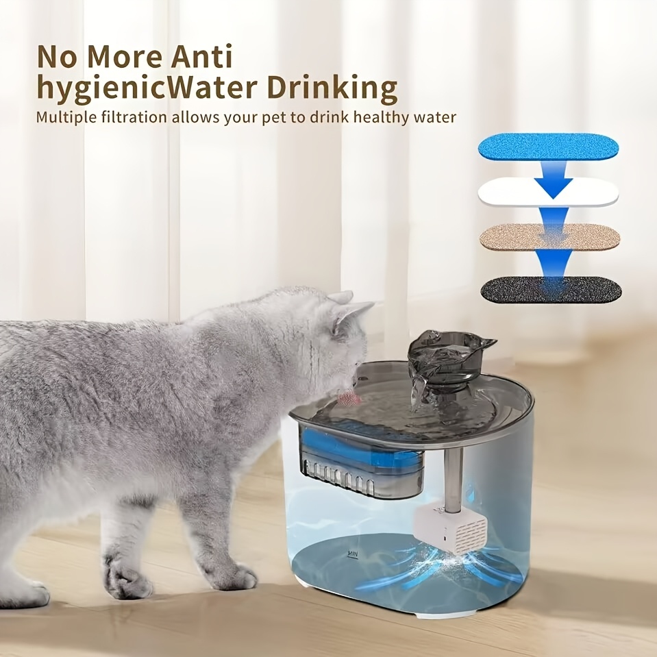 Indoor Automatic Cat Water Fountain, 74.39oz Capacity