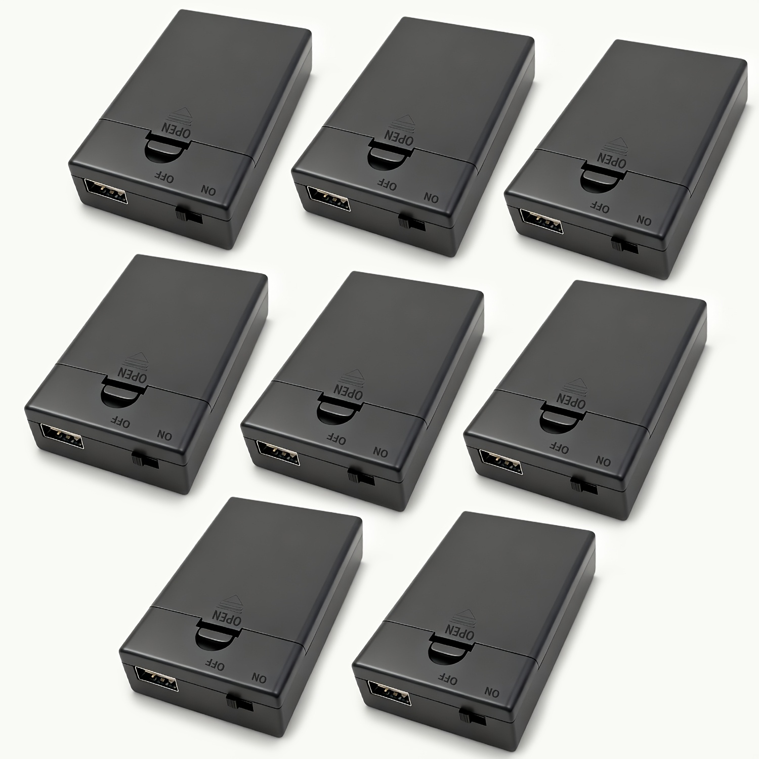 TEMU Aa Battery Holder With Usb Port And Switch, Accommodating .5v Aa Batteries, Providing 4.5-5v Output (black), Available In Packs Of 2, 4, 6, Or 8
