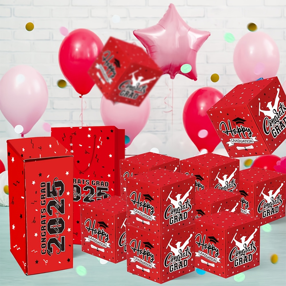 1 set   bounce out cash box with 6 10 15 20 25pcs surprise money   gift box for graduation birthday christmas new year parties foldable bounce out cash dispenser for   red envelopes celebration savings