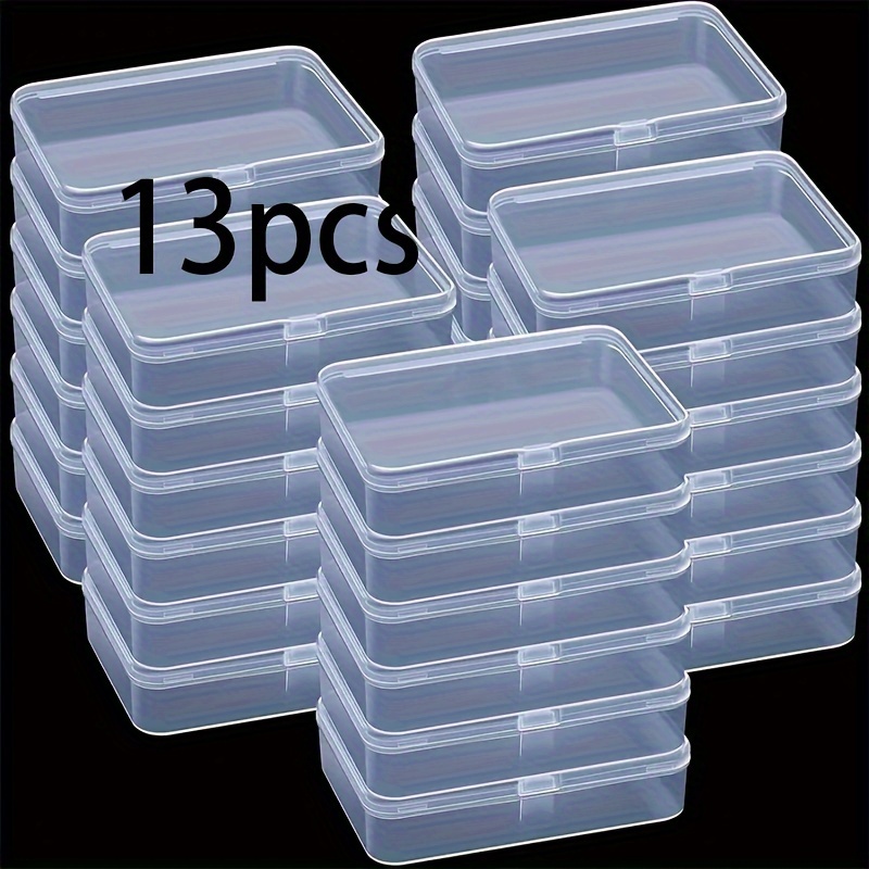 TEMU 13- Clear Plastic Storage Lids - Versatile Small Multipurpose Organizer For Jewelry, Beads, Hardware, Art, And Sewing Supplies - Storage Cases