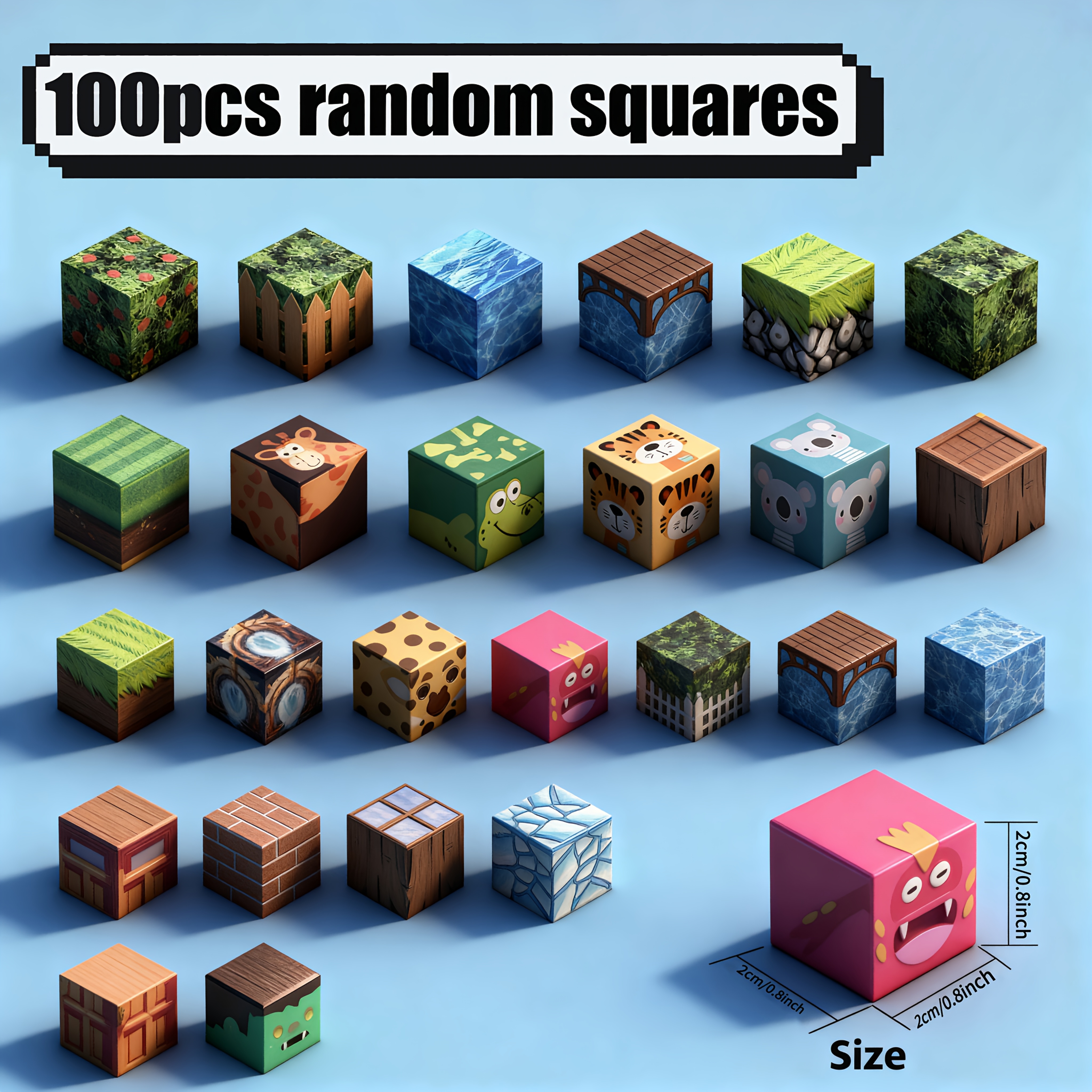 Image of Random Color 100pcs Building Blocks Puzzle - Magnetic Building Blocks Set Cube Game Toys, Kids Learning Building Blocks Set, Kids Jigsaw Cube Building Blocks Christmas Halloween Day Birthday Gifts