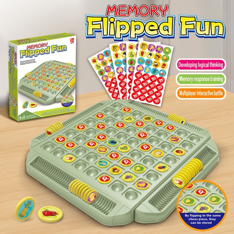 TEMU Échecs de combat pour 2 à 4 joueurs, jeu d'échecs interactif parent-enfant assortissant les fruits, échecs de mémoire, jouet éducatif, cadeau de